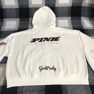 victoria secret PINK FULL ZIP HOODIE THE RACING COLLECTION LOGO